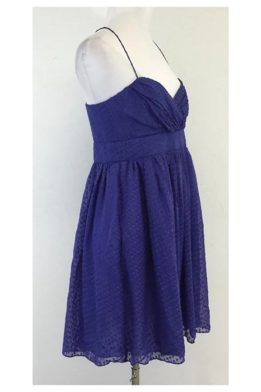 Shoshanna - Purple Spotted Silk Dress Sz 6
