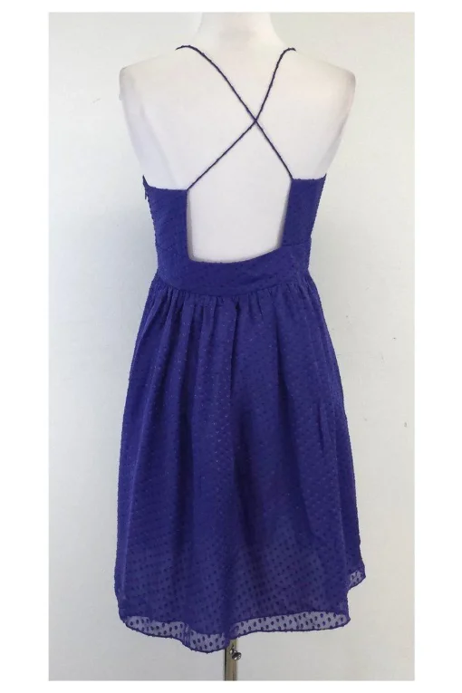 Shoshanna - Purple Spotted Silk Dress Sz 6