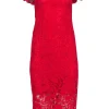 Shoshanna - Red Lace Off The Shoulder Dress Sz 0