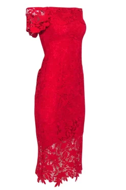 Shoshanna - Red Lace Off The Shoulder Dress Sz 0