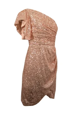 Shoshanna - Rose Gold Pink Sequin One Shoulder Dress Sz 2