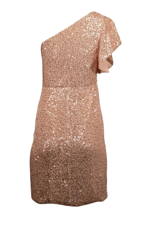 Shoshanna - Rose Gold Pink Sequin One Shoulder Dress Sz 2