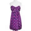 Shoshanna - Violet & Teal Print Silk Strapless Dress Sz 4