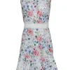 Shoshanna - White Floral & Eyelet Embroidered Collared Shirtdress w/ Lace Belt
