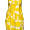 Shoshanna - Yellow Floral Strapless Dress Sz 4