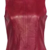 Siena Studio - Red Leather Sleeveless Top Sz M