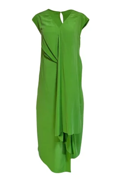 Sies Marjan - Green Silk Cap Sleeve Layered Front Dress Sz M