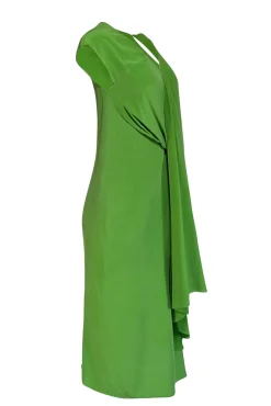 Sies Marjan - Green Silk Cap Sleeve Layered Front Dress Sz M