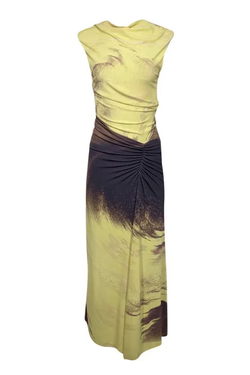Simkhai - Yellow & Brown Print "Acacia" Formal Dress Sz S