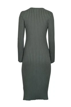 Simon Miller - Green Ribbed Long Sleeve Dress Sz S