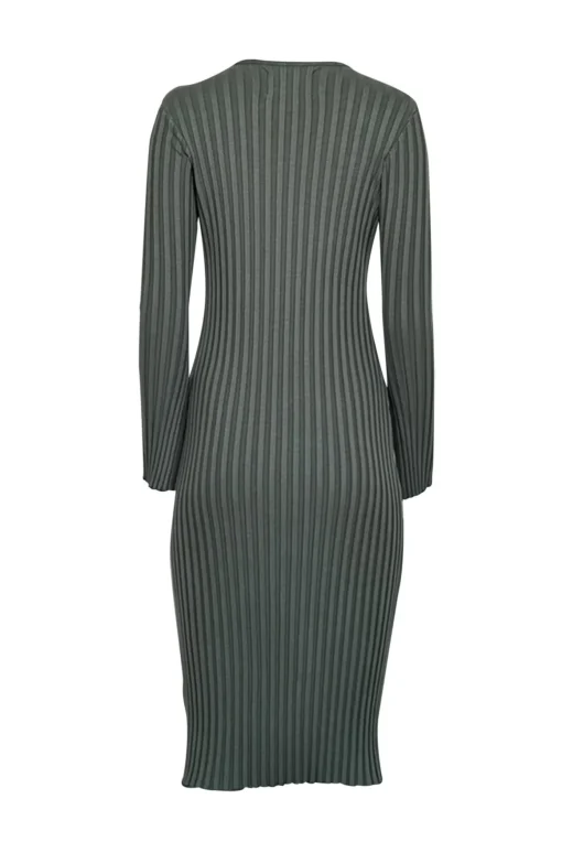 Simon Miller - Green Ribbed Long Sleeve Dress Sz S