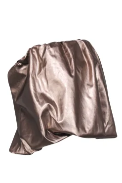 4SI3NNA - Rose Gold Faux Leather Tube Top Sz XL