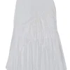Sir - White Eyelet Lace Ruffle Front High-Low Skirt Sz 4