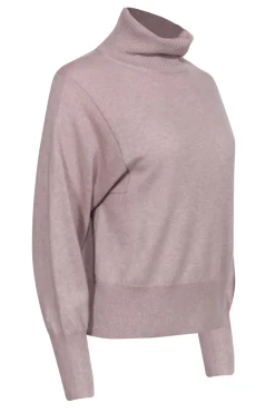 Skull Cashmere - Light Mauve Cashmere Turtleneck Sweater w/ Back Skull Graphic Sz XS