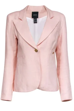 Smythe - Blush Pink Linen Blazer w/ Gold-Toned Buttons Sz 8