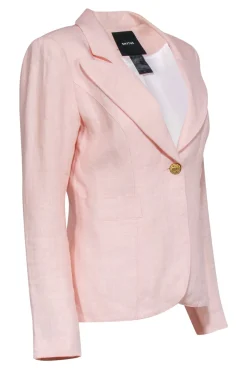 Smythe - Blush Pink Linen Blazer w/ Gold-Toned Buttons Sz 8