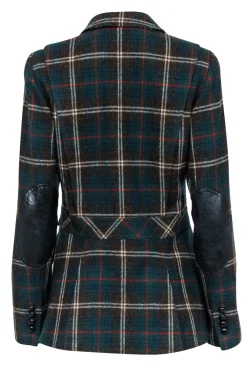 Smythe - Green, Red, & Blue Plaid Wool Blend Blazer Sz 10