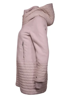 Soia & Kyo - Beige Wool Mixed Media Hooded Puffer Coat Sz S
