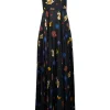 Solace London - Dark Green & Multi Color Floral Sleeveless Sz 6