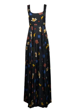 Solace London - Dark Green & Multi Color Floral Sleeveless Sz 6
