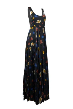 Solace London - Dark Green & Multi Color Floral Sleeveless Sz 6