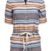 Solid & Striped - Pink, Blue & White Striped Button-Up Romper Sz XS