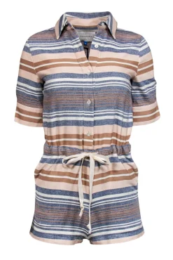 Solid & Striped - Pink, Blue & White Striped Button-Up Romper Sz XS