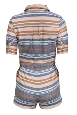 Solid & Striped - Pink, Blue & White Striped Button-Up Romper Sz XS