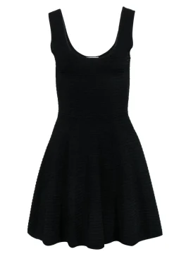 Sonia by Sonia Rykiel - Black Ribbed A-Line Scoop Neck Dress Sz S