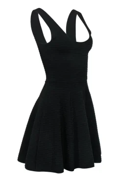 Sonia by Sonia Rykiel - Black Ribbed A-Line Scoop Neck Dress Sz S