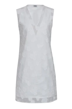 Sonia Rykiel - White Sleeveless 3D Floral Shift Dress Sz S