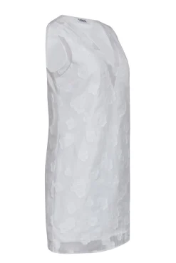 Sonia Rykiel - White Sleeveless 3D Floral Shift Dress Sz S