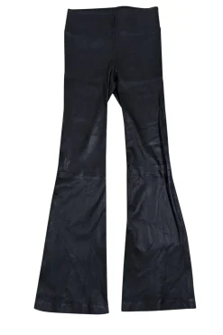 SPRWMN - Black Flared Leather Pants Sz M