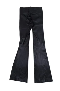 SPRWMN - Black Flared Leather Pants Sz M