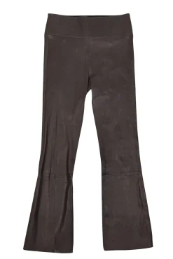 SPRWMN - Grey "Crop Flare Leather Legging" Pants Sz S