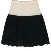 St. John - Black & Cream Pleated Skirt Sz 12