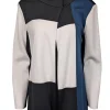 St. John - Black, Cream, & Teal Open Front Jacket Sz 14