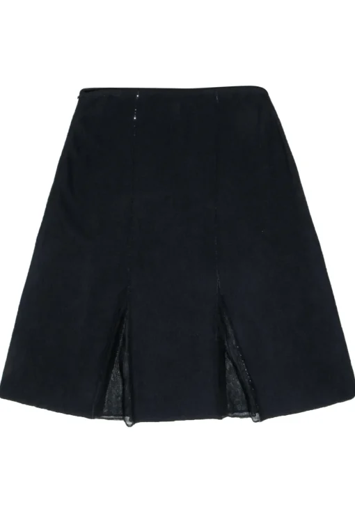 St. John - Black Knit A-Line Skirt w/ Sequin Details Sz 4