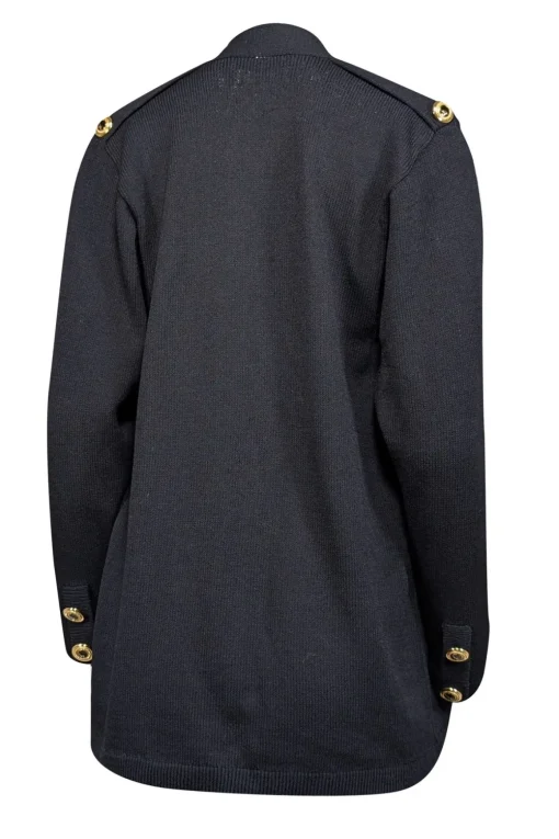St. John - Black Knit Cardigan w/ Gold Buttons Sz P