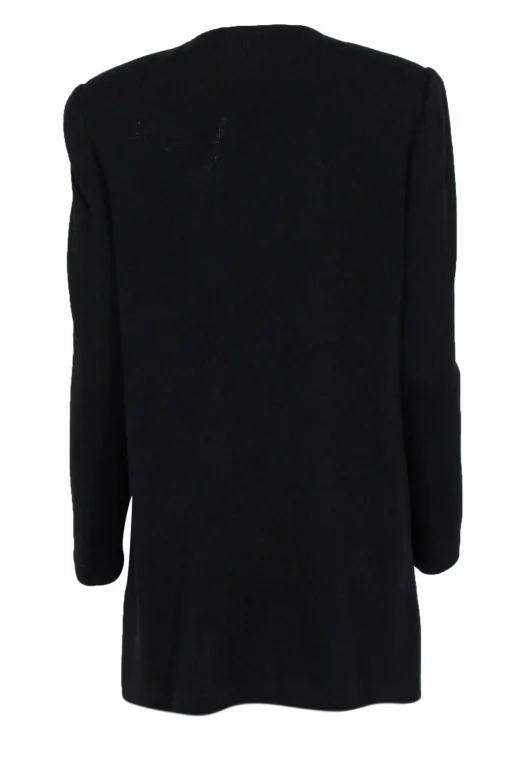 St. John - Black Knit Decorative Button Jacket Sz M