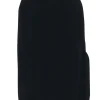 St. John - Black Knit Midi Pencil Skirt w/ Side Slit Sz 2