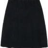 St. John - Black Knit Wool Blend Midi Skirt w/ Back Flounce Sz 10