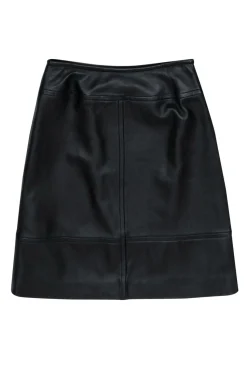 St. John - Black Leather Pencil Skirt Sz 2