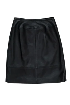 St. John - Black Leather Pencil Skirt Sz 2