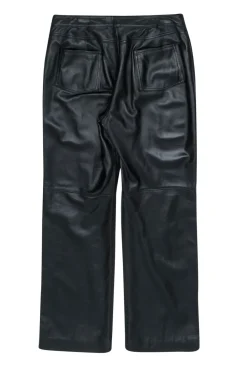 St. John - Black Leather Wide Leg Pants Sz 16