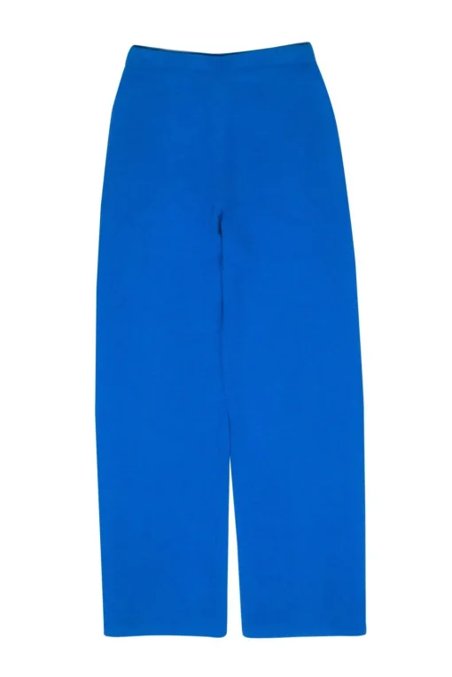St. John - Blue Wide Leg Knit Trousers Sz S