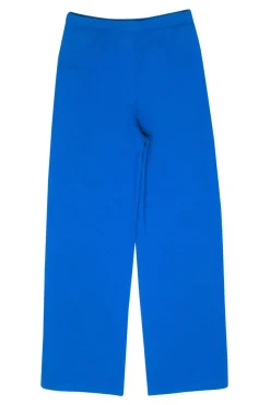 St. John - Blue Wide Leg Knit Trousers Sz S