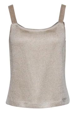 St. John - Champagne Gold Knit Tank Top Sz S