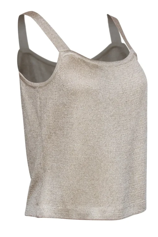 St. John - Champagne Gold Knit Tank Top Sz S