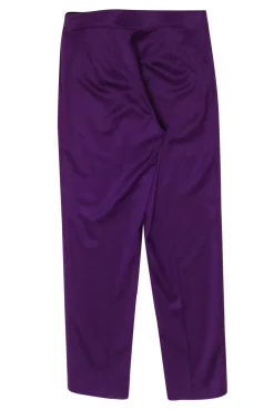 St. John - Eggplant Purple Tapered Leg Pleated Trousers Sz 2